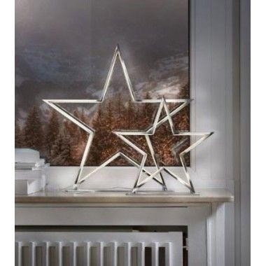 Candeeiro de mesa LED estrela cromado 33 cm Lucy