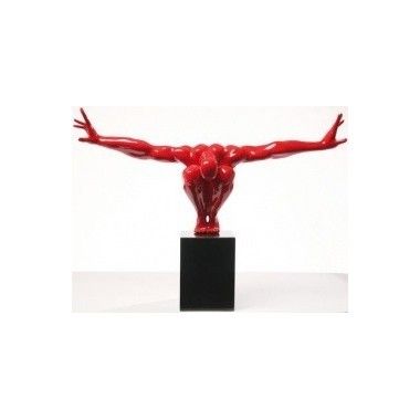 Statue athlète homme rouge