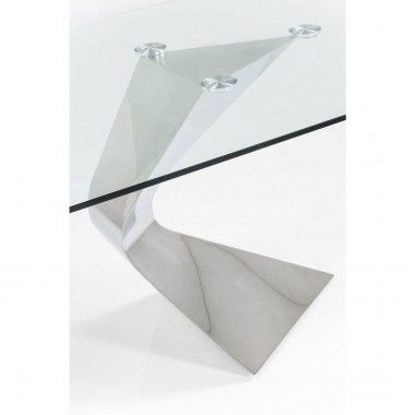 TABLE A MANGER DESIGN VERRE ET CHROME 200 CM GLORIA KARE DESIGN