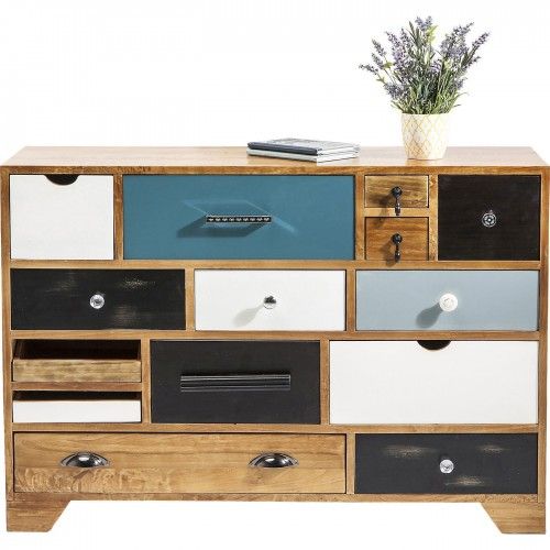 LIGHT LACQUERED WOOD CHEST 14 DRAWERS BABALOU KARE DESIGN