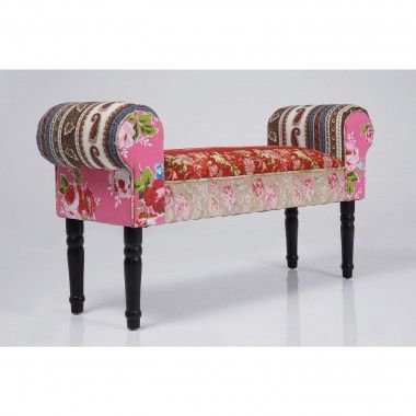 BANC IN TISSU WITH ACCOUDOIRS PATCHWORK LIBERTY WING KARE DESIGN