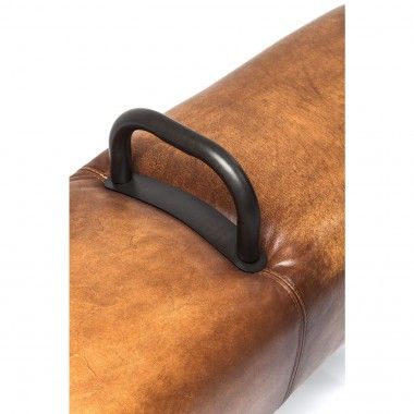 BANC STYLE CHEVAL D'ARCONS CUIR MARRON GABBY KARE DESIGN