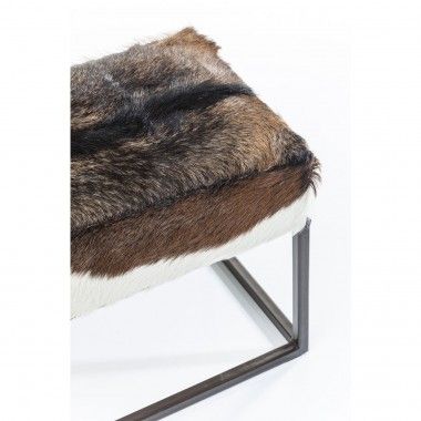GOATSKIN LEATHER AND STEEL BENCH COUNTRY LIFE KARE DESIGN