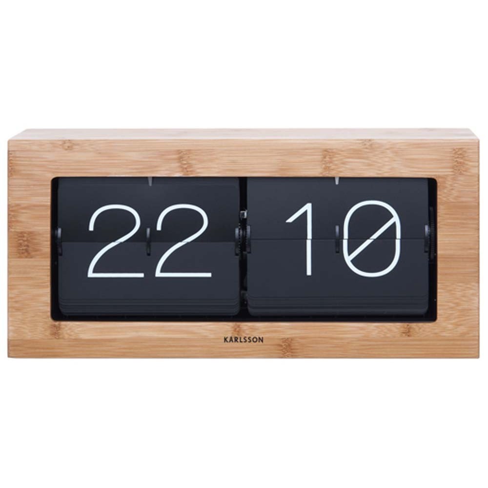 FLIP KARLSSON BAMBOO WOOD DIGITAL TABLE CLOCK