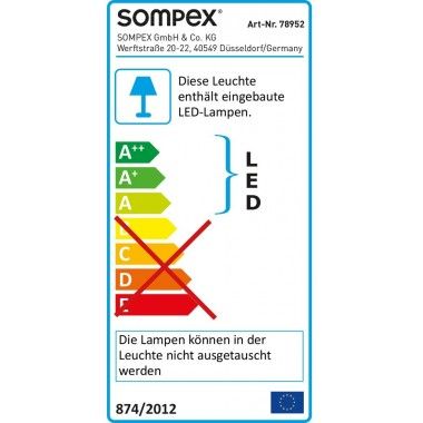 DESIGNER LED AND METAL FLOOR LAMP SATIN LOOP SOMPEX