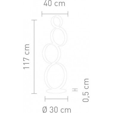 LAMPADA DA TERRA DI DESIGN A LED E METALLO SATIN LOOP SOMPEX