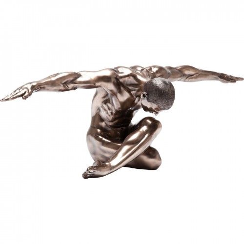 Statue male athlete sitting bronze aspect 137cm Kare design - 1