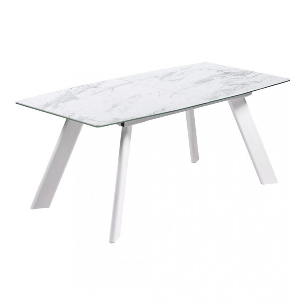 MESA DE CERÂMICA 180-225 CM EFEITO MÁRMORE MÁRMORE BRANCO CAMINO A CASA