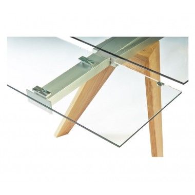 DESIGNER DINING TABLE 160-240 CM WOOD AND GLASS MOUNTAIN CAMINO A CASA