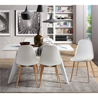 WHITE LACQUERED DINING TABLE 150 CM IMPOSSIBLE CAMINO A CASA