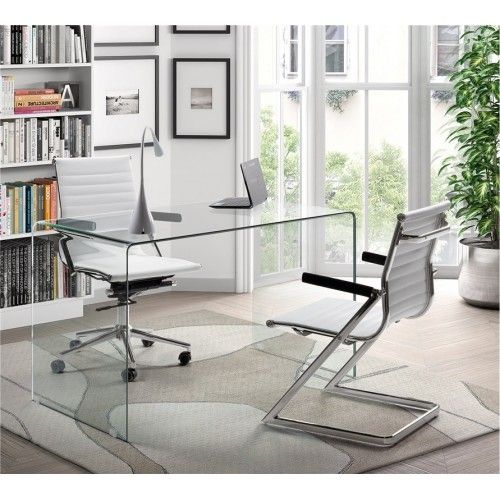 DESIGNER GLASS DESK 125 CM TRANSPARENT CAMINO A CASA