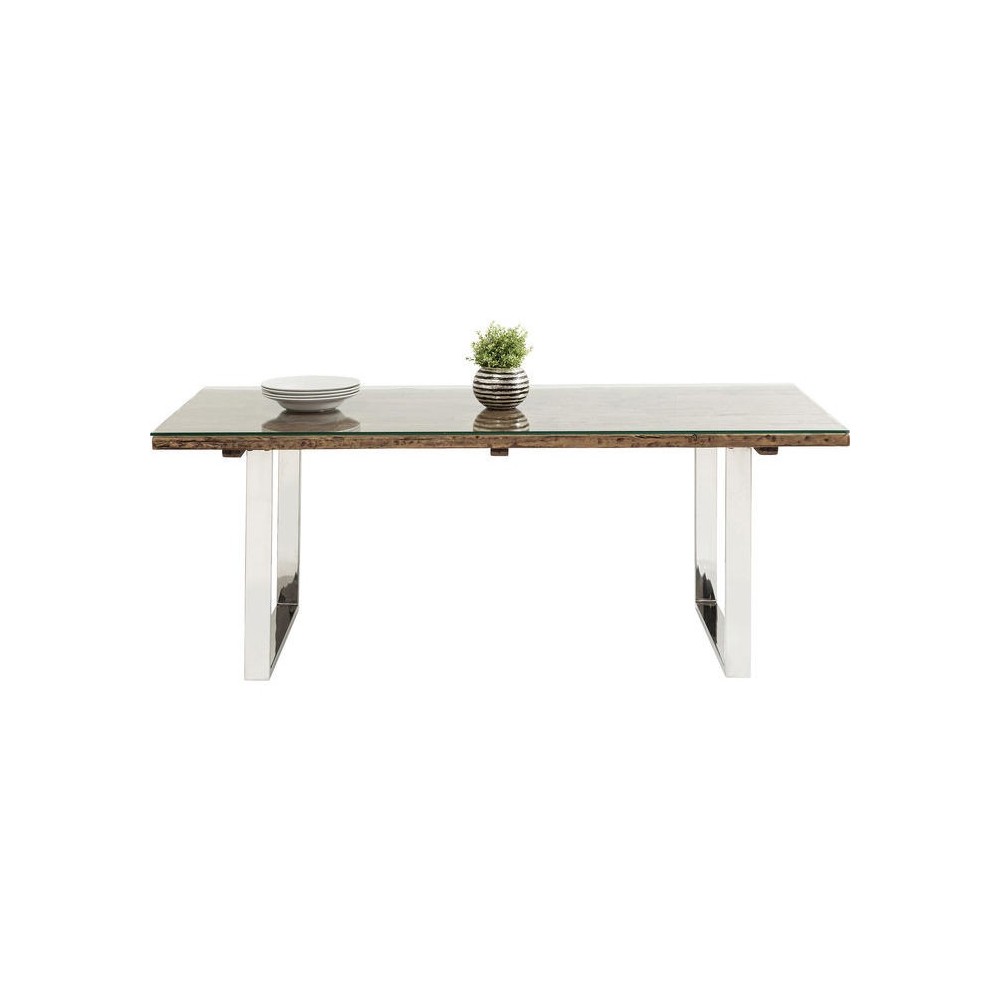 MESA COMEDOR MADERA Y ACERO 200 CM RUSTICO KARE DESIGN