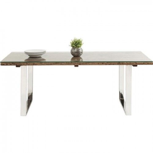 WOOD AND STEEL DINING TABLE 200 CM RUSTICO KARE DESIGN
