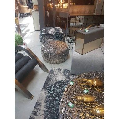 SET OF 2 SILVER PEBBLE COFFEE TABLES SILVER DELUXE KARE DESIGN
