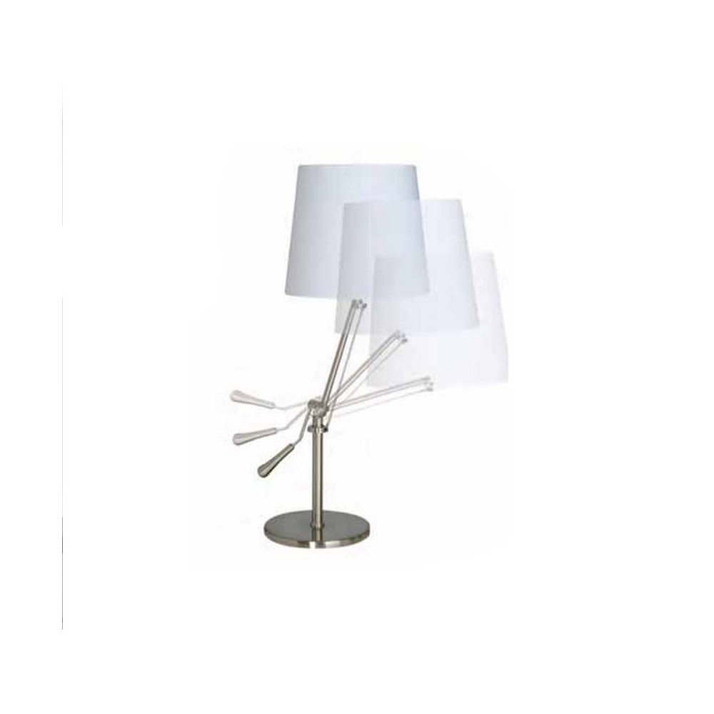 LAMPADA DA TAVOLO ARTICOLATA KNICK BIANCO E CROMO SOMPEX