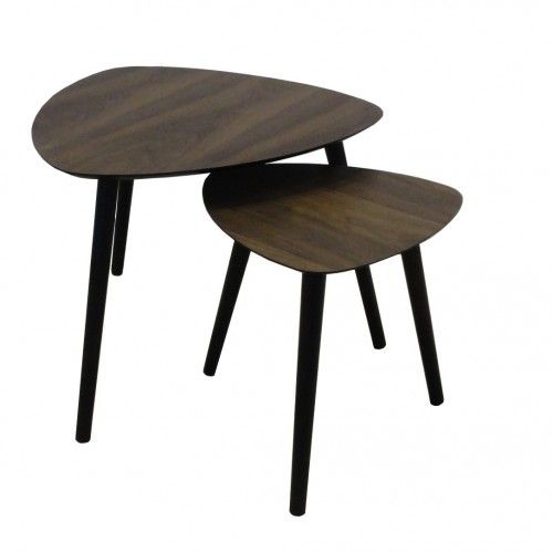 ALTO WOODEN TOP SIDE TABLE SET