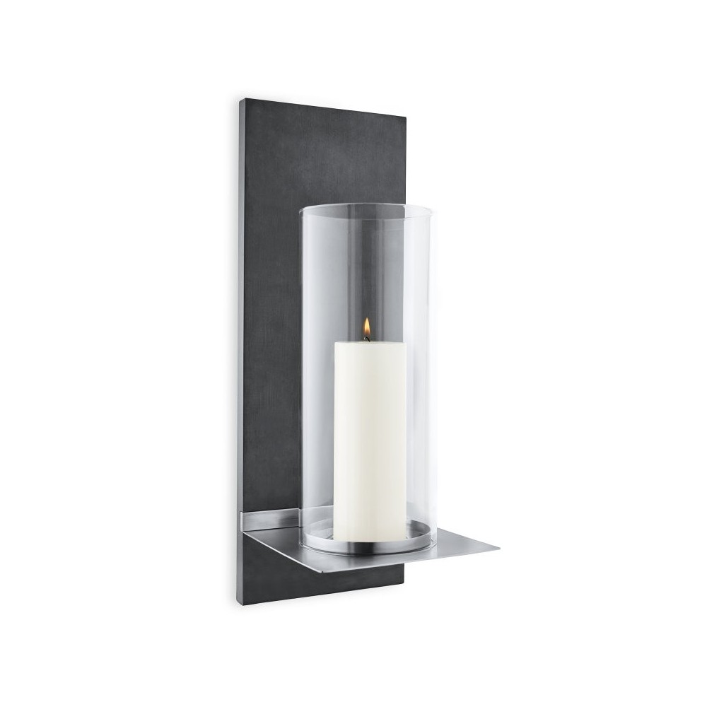 Wall candle holder to fix glass and steel FINCA