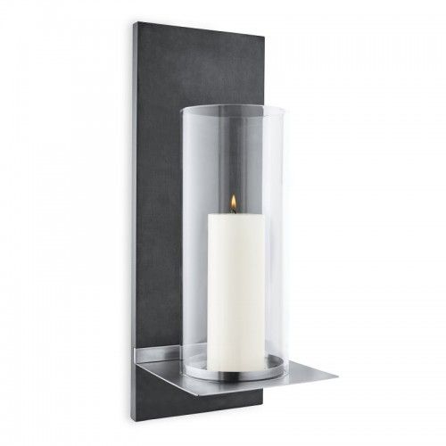 Wall candle holder to fix glass and steel FINCA