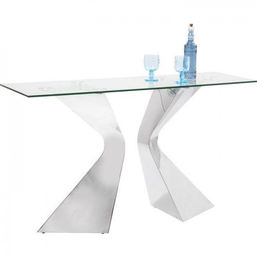 CONSOLE DESIGN VERRE ET CHROME GLORIA KARE DESIGN