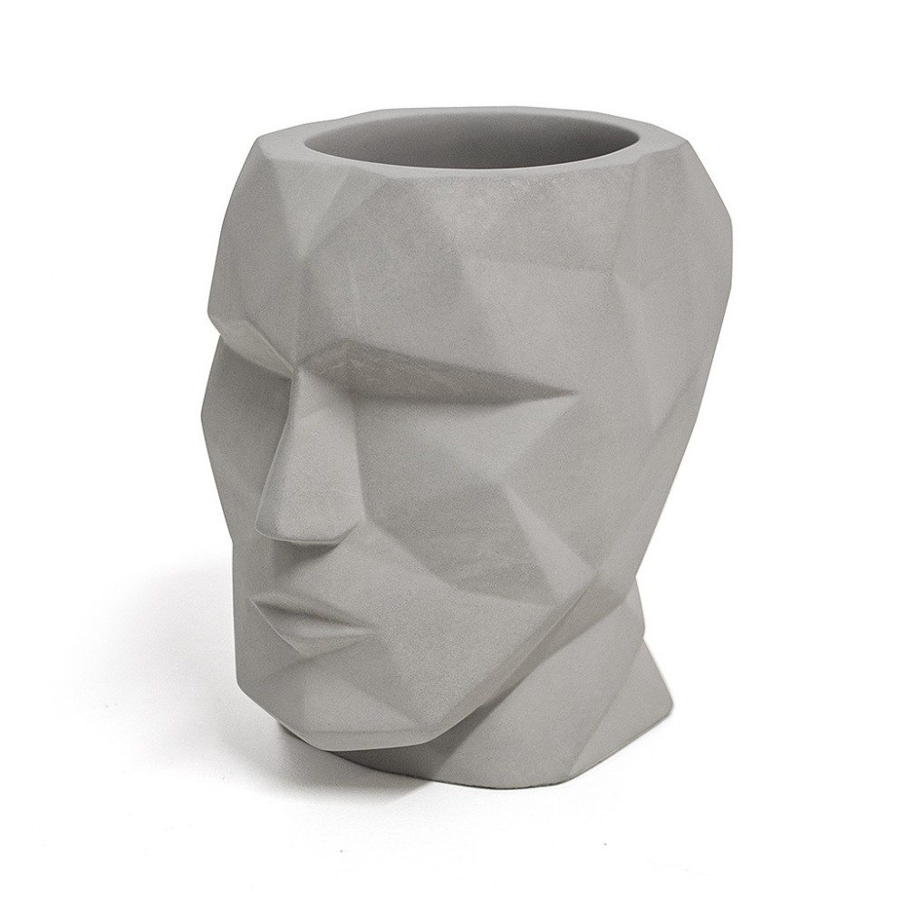 POTE DE LÁPIS THE HEAD BALVI CONCRETE GREY FACE