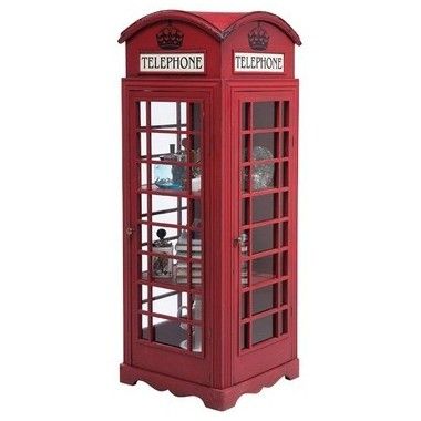 Roter englischer Telefonzellen-Designschrank