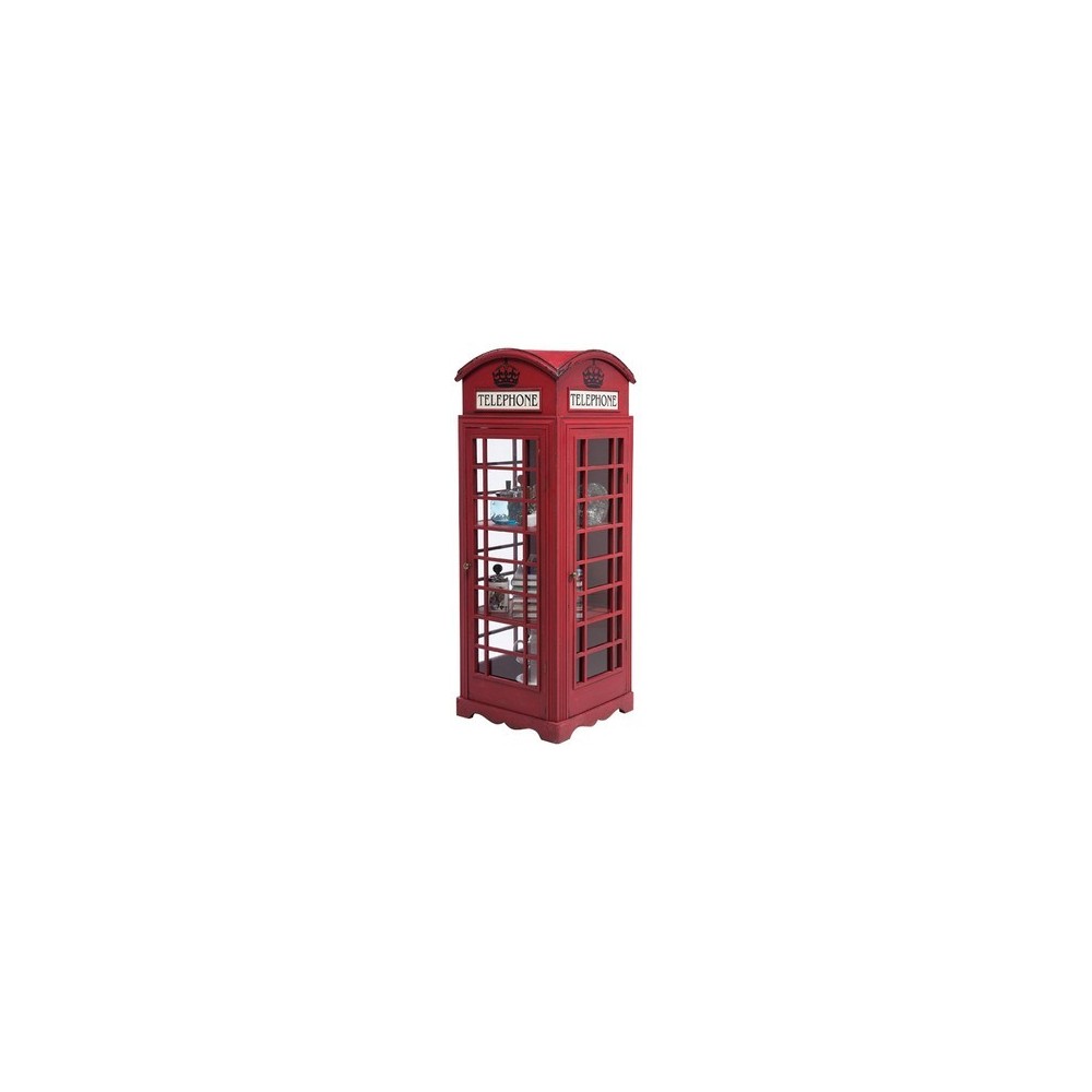 Mueble de diseño de cabina telefónica inglesa roja