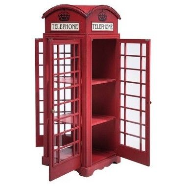 Rode Engelse telefooncel design kast