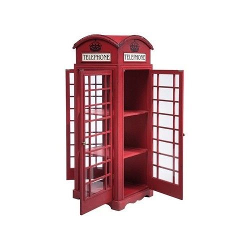 Armoire design cabine téléphonique anglais rouge