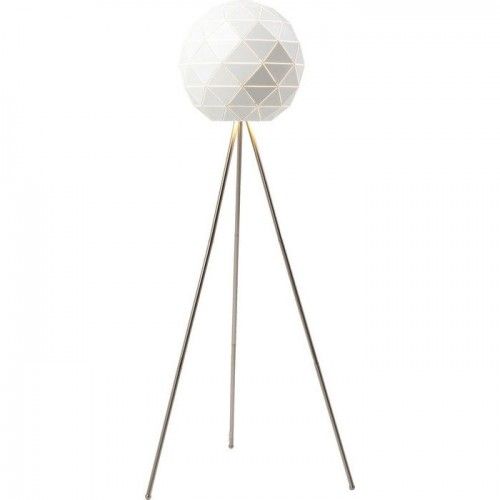 DESIGNER VLOERLAMP WIT STAAL DRIEHOEK KARE DESIGN