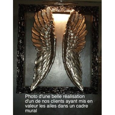 Ali d'angelo decorative da parete in argento