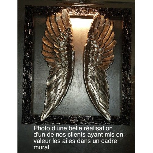 Ali d'angelo decorative da parete in argento