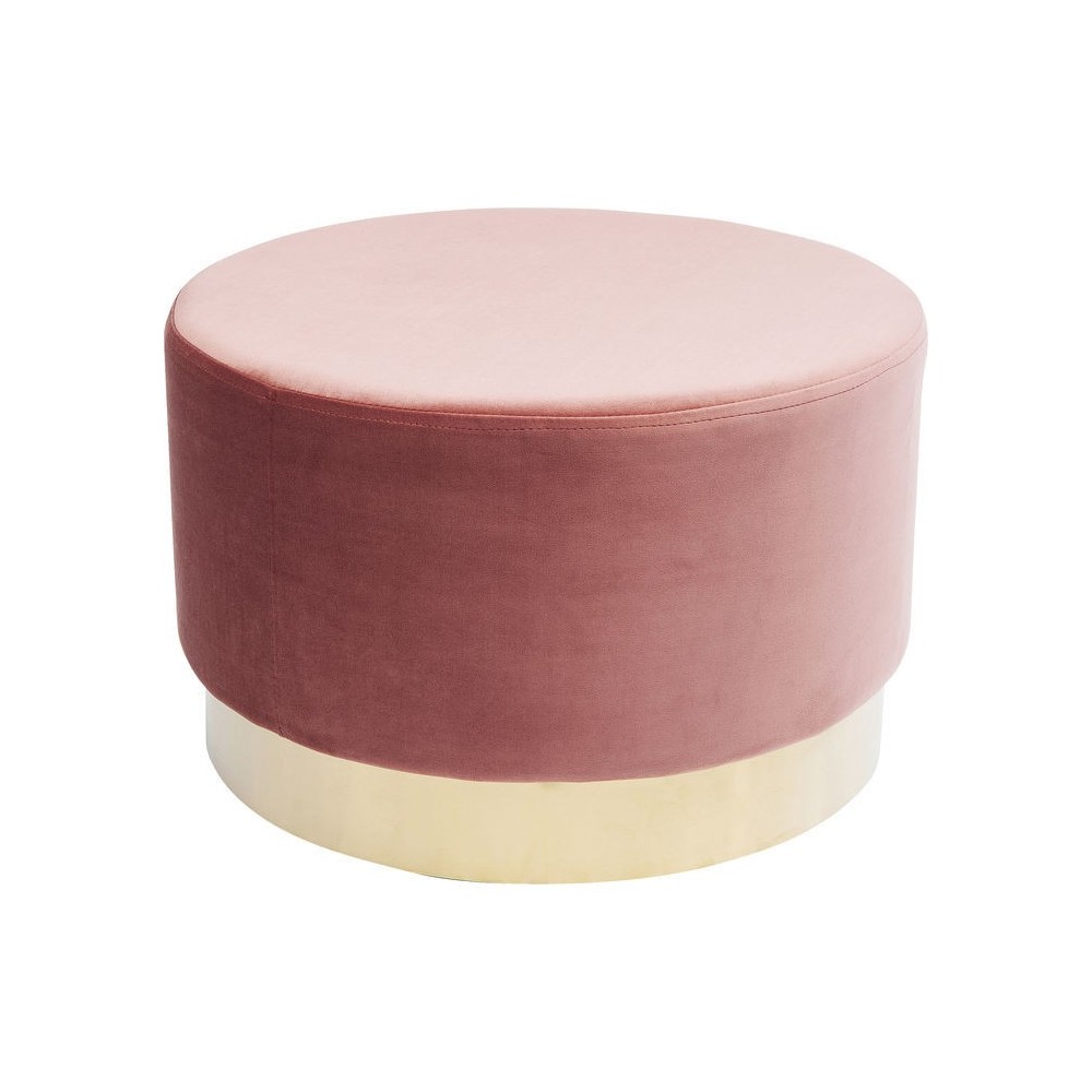 HOCKER 55 CM SIMILI MAUVE UND GOLD KIRSCH QUADRATISCHES DESIGN 