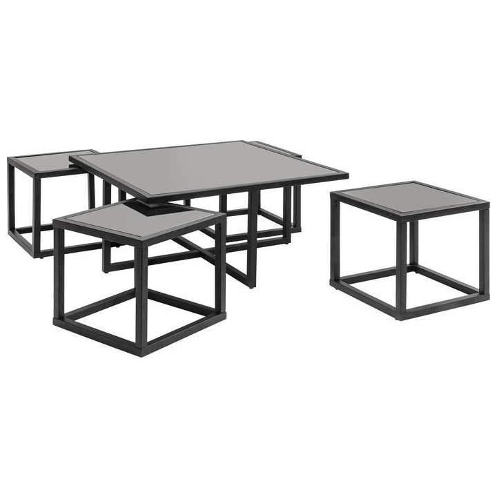 Black designer coffee table + 4 QUAD side tables Kare Design - Loft ...