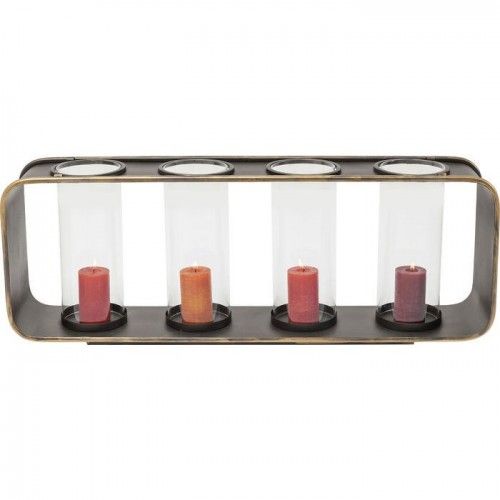 UNO glass and steel tealight holder 88 cm