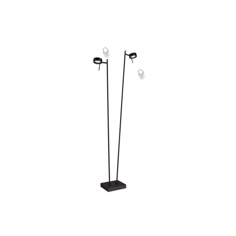 LAMPADAIRE DOUBLE BRAS TACTILE NOIRE BLING SOMPEX