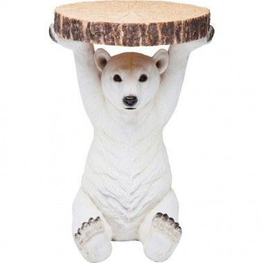 Table d'appoint ours polaire blanc BEAR