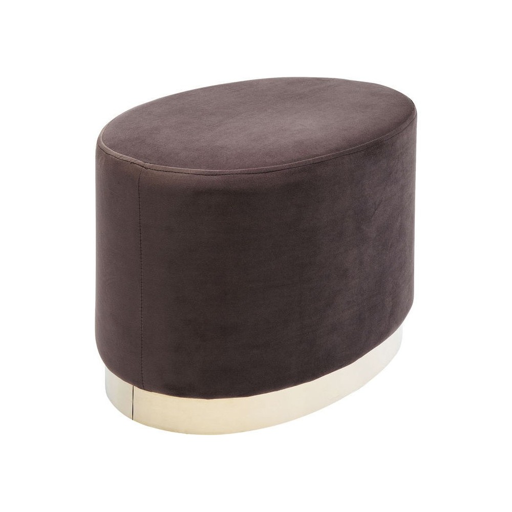 Pouf ovale marron et doré CHERRY ECLIPS