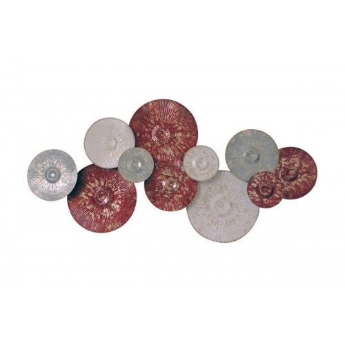 Red and gray disc wall decoration BEAUX-ARTS