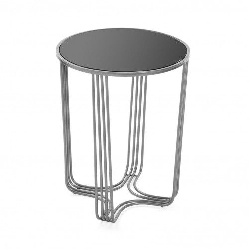 Gray side table and tempered glass AUXILIAR