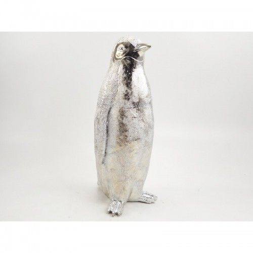 Statue à poser pingouin argentée POLAIRE 48 cm