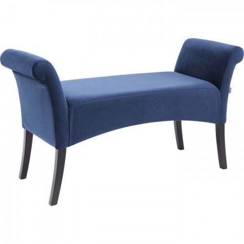 MOTLEY blue velvet fabric bench