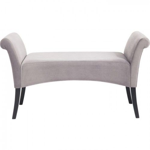 MOTLEY gray velvet fabric bench