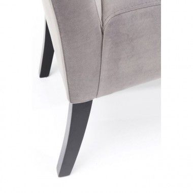 MOTLEY gray velvet fabric bench