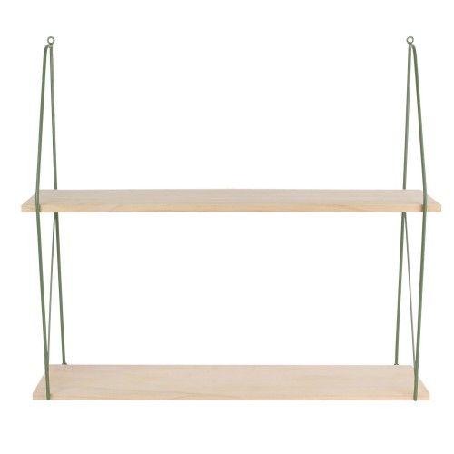 3-tier green metal wood shelf CHELSEA