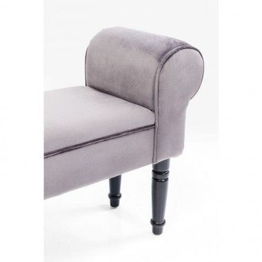 Gray velvet bench with WING armrests