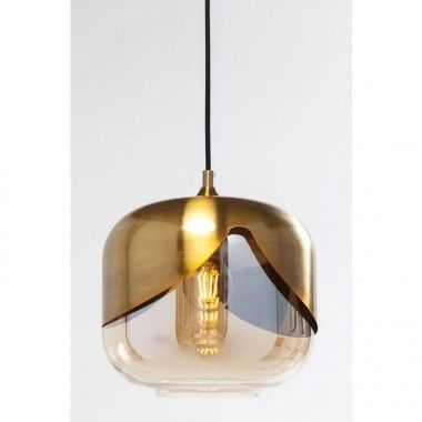 GOBLET hanglamp van glas en goudkleurig messing staal