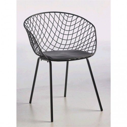 WET black grid back designer armchair