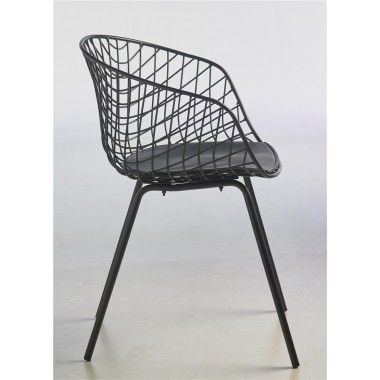 WET black grid back designer armchair