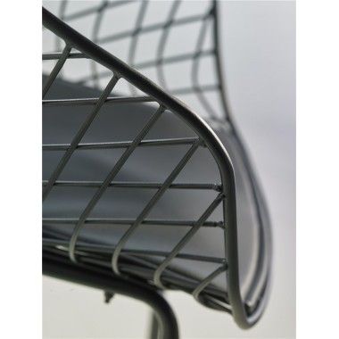 WET black grid back designer armchair