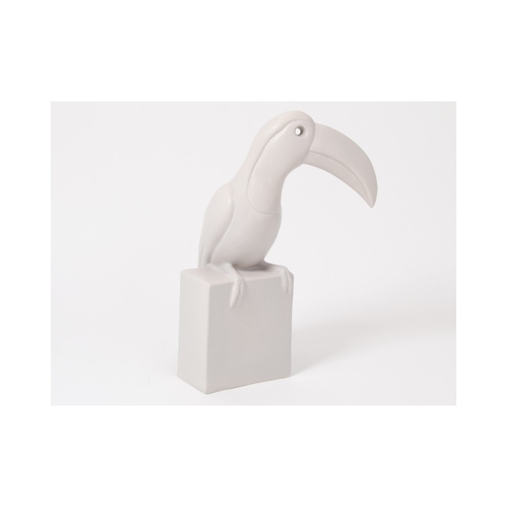 Statue toucan gris taupe mat SHADOW